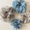 Goma para el pelo de malla a cuadros esponjosa y fresca estilo coreano para mujer, accesorio para el cabello versátil y suave, adorno para moño dulce