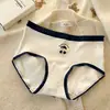 Roupa Íntima Feminina 100% Algodão Feminina Cintura Média Todo Algodão 10A Antibacteriana Gancho Estendido Classe A Algodão Cru Fio Tinto Tamanho Grande MM 200 Jin Atacado