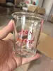 Copo de vidro estilo japonês Ins 400ml, copo de água resistente a altas temperaturas, alto valor estético 400ml para café e bebidas frias, com logo impresso