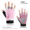 Guantes de medio dedo para fitness para hombres y mujeres, guantes finos de seda de hielo transpirables antideslizantes para ciclismo, spinning, mancuernas y uso en exteriores