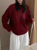 Nuevo Suéter de Punto Suave Holgado Estilo Coreano Otoño e Invierno 2026 Color Sólido Estilo Perezoso Suave Suéter Pulóver para Mujer Tendencia