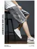 Pantalones Cortos de Verano Finos de Mezclilla para Hombre, Pantalones de Cinco Puntos Bordados Sueltos, Ropa de Trabajo de Marca Moderna, Pantalones Cortos Versátiles Casuales de Longitud Media