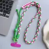 Cuerda Trenzada de Tres Hilos de Colores para Niñas, Correa Diagonal, Correa Ajustable Anti-Pérdida, Cuerda para Llavero, Cordón Grueso para Teléfono Móvil