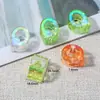 Cuentas de Acrílico Transparente con Chapado de Color de 6 mm con Agujero Grande Letras Inglesas Cuentas Sueltas para Accesorios de Joyería DIY Pulsera Collar