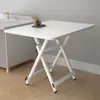 Mesa de comedor plegable para uso doméstico, mesa redonda sencilla para viviendas de alquiler, mesa portátil para exteriores para montar puestos, mesa cuadrada pequeña para comer