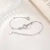 Pulsera de Plata de Ley S925 Yuebao Jewelry de Trébol de Cuatro Hojas Incrustada con Diamantes, Lujo Ligero, Nicho, Exquisita, Ajustable, Versátil Joyería para Mujer