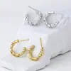 Dz Brincos de botão em tricô com espiral estilo europeu para mulheres, brincos simples e elegantes, estilo coreano, para o dia a dia, joias para orelha, atacado disponível