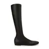 Botas de caballero redondas del mismo estilo que las de Grape Mom para mujer, botas elásticas de ajuste ceñido, botas suaves de piel de oveja que se ajustan a la pierna, versátiles botas largas de media pantorrilla