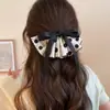 Pinza para el pelo de moda estilo coreano de lunares de satén con lazo, pinza de resorte, nuevo clip superior de otoño e invierno para mujer