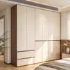 Guarda-roupa de Porta Articulada Bicolor sem Puxadores para Quarto de Casa, Armário de Armazenamento de Grande Capacidade do Chão ao Teto, Guarda-roupa Grande Segmentado Simples