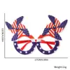 Decorações para o Dia da Independência Americana, Óculos, Fantasias para Festa Nacional, Adereços para Fotos, Armações de Óculos com Estrelas e Bandeira Vermelha, Branca e Azul