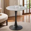 Mesa Redonda Tulipán Blanco, Mesa de Comedor Pequeña Estilo Ins para Apartamento, Mesa de Ocio para Balcón, Mesa Redonda para Cafetería de Té de Leche y Postres