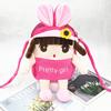 Bolsa Transversal de Pelúcia Fofa de Desenho Animado Japonês e Coreano Bolsa de Celular de Camada Dupla Mini Carteira de Moedas Bordada para Menina Estudante