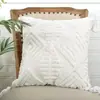 Estilo Hogar de Campo Nórdico Bohemio Lujo Ligero Acolchado Pintado a Mano Funda de Cojín Almohada Funda de Almohada con Borlas para Sofá Bolsa