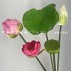 Flor artificial de lótus Nova flor falsa de lótus chinês sala de estar arranjo de flores sentir dossel de lótus Zen Buddha Hall ornamentos adereços de tiro