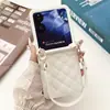 Fragrância de Luxo para Capa de Celular Xiaomi mixflip Dobrável Fashionável Portátil Padrão de Couro Rômbico Proteção Japonesa e Coreana