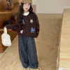 Cárdigan de Punto de Otoño para Niñas Ropa de Otoño 2026 Nuevo Estilo Niños Medianos y Grandes Estilo Coreano Chaqueta Suéter Top de Estilo Primavera y Otoño para Niños