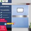 Sala de Operação Médica Odontológica Porta hermética à prova de radiação Porta elétrica com pedal e indução Porta de correr dupla Aço para purificação Porta