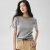 Suéter corto de cachemira para mujer con escote adornado con diamantes, un nuevo estilo otoño/invierno, con cuello redondo y diseño de punto, perfecto como capa base