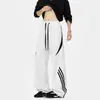 Pantalones de pierna ancha, pantalones casuales, pantalones largos holgados, talla grande versátiles de verano modernos para hombre, pantalones rectos finos retro
