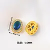 Nuevo anillo de cobre bañado en oro con incrustaciones de diamantes, caja mágica, cara de anillo pasante, accesorios de joyería hechos a mano con cuentas para pulsera y collar de cristal DIY
