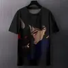 Camiseta de Manga Corta con Cuello Redondo para Hombre de Comercio Exterior Más Vendida Nueva en Amazon Estampado Digital Japonés Creativo de Anime