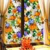 Película para Ventana Prismática de Halloween Transfronteriza con Patrón de Doble Cara Electrostática Removible Decoración para el Hogar Pegatina para Cristal de Ventana de Privacidad