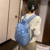 K-Style 2024 Bolsa de Penas Nova Moda Outono e Inverno Bolsa Feminina Bolsa Escolar Casual Mochila Feminina de Algodão Espacial