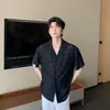 Camisas de Verano Modernas, Atractivas, Delgadas, Transpirables, con Cortes, de Manga Corta para Hombres y Mujeres, Estilo Coreano, de Alta Gama, Cuello Cubano, de Manga Tres Cuartos