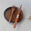 Tenedor de madera anti-enredos estilo japonés 18cm tenedor para fruta tenedor para pastel tenedor de cuatro dientes venta al por mayor al contado