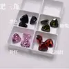 Venda Direta do Fabricante: Zircônio Colorido Triangular, Granada Solta, Pedra Triangular Rosa Sintética com Base Pontiaguda, Diamante Cz