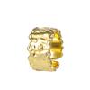Anillo abierto plisado de lados anchos estilo europeo y americano de moda para hombre y mujer, versátil, de alto nivel, que no se decolora, ajustable, anillo vivo