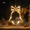 Lámpara de ventosa decoración navideña LED estrella de cinco puntas campana muñeco de nieve embellecimiento ventana de dormitorio lámpara de cortina colgante lámpara de batería