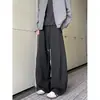 Calça esportiva de marca da moda, calça de moletom de outono para homens, 380 estilo high street, perna larga, corte curvo, calça casual, plissada, estilo americano, peso pesado