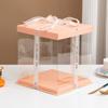 Caja Transparente para Pastel con Tapa Rosa 6 pulgadas 8 pulgadas 10 pulgadas Caja para Pastel de Cumpleaños Caja de Empaque para Hornear Extra Alta Al Por Mayor