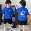 Ropa de Verano Nueva de Algodón Puro con Estampado de Cielo Estrellado para Niños Mayores, Camiseta de Manga Corta Estilo Ins, Top de Moda Coreano Tendencia