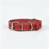 Accesorios de acero inoxidable, collar de cuero, collar de cuero genuino, collar para mascotas, piel de vacuno de plena flor de primera calidad, suave y cómodo para perros