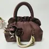Bolsa de Flor Artesanal Mini Bolsa de Mão Feminina Bolsa Estilo Chinês Retrô Porta-Moedas para Celular Bolsa para Comida e Chaves da Mãe