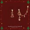 Pendientes de campana roja dulce de Feliz Navidad clip para el lóbulo de la oreja pendientes de diseño navideño pendientes de clip para la oreja pendientes al por mayor