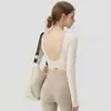 2026 Nuevo Top Deportivo de Primavera y Verano con Espalda Bonita para Yoga, Manga Larga, Ajustado, para Correr, Fitness, Pilates, con Almohadillas en el Pecho