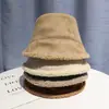SOBREHEXX Sombrero de Mujer Otoño e Invierno ins Sombrero de Pescador de Gamuza Estilo Coreano Moderno Versátil Lana de Cordero Cálido Sombrero de Cubeta para Hombre