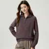 Suéter de Cachemira con Cuello Semiabierto Jaspeado para Mujer, Cárdigan Grueso de Punto Holgado con Cremallera, Capa Base Casual Perezosa Adelgazante de Invierno