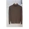 Suéter Masculino Comércio Exterior Gola Alta Suéter Casual Masculino Outono 2025 Tamanho Grande Suéter Solto Camiseta Básica Masculina