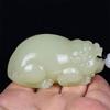 Jade Afegão Natural Olho de Gato Jade Verde e Branco Pixiu Peça de Mão Sapo Dourado Repolho Peça de Mão Atacado