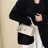 Bolsa Pequena Quadrada de Moda Primavera para Mulheres 2026 Nova Bolsa Transversal de Ombro com Padrão Lichia Retrô Bolsa de Braço de Alta Qualidade