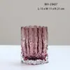 Vaso de Vidro Softhome Escandinavo de Boca Larga com Frisos e Borda Enrolada Plissado Decoração Suave Decorações para Sala Modelo