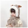 Gorro de felpa para niños invierno más terciopelo acolchado asta bebé gorro todo en uno niños y niñas sombrero a prueba de viento sombrero protector de orejas