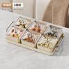Plato de frutas para el hogar, mesa de centro con compartimento para sala de estar con bandeja, caja de dulces, plato para aperitivos KTV de hotel con tapa de diamante