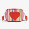 2024 nuevo bolso de paja tejida con correa ancha para el hombro moda simple amor a rayas bolso bandolera de hombro una generación de cabello