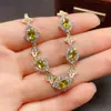 Pulseira de Peridoto Natural Acessórios Femininos Nicho Sensação de Luxo Joias de Prata Esterlina 925 4*6 Venda Direta da Fábrica de Joias